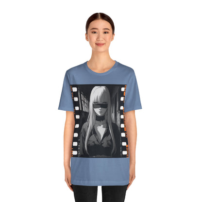 Vintage Style Unisex Jersey Tee with Edgy Filmstrip Design