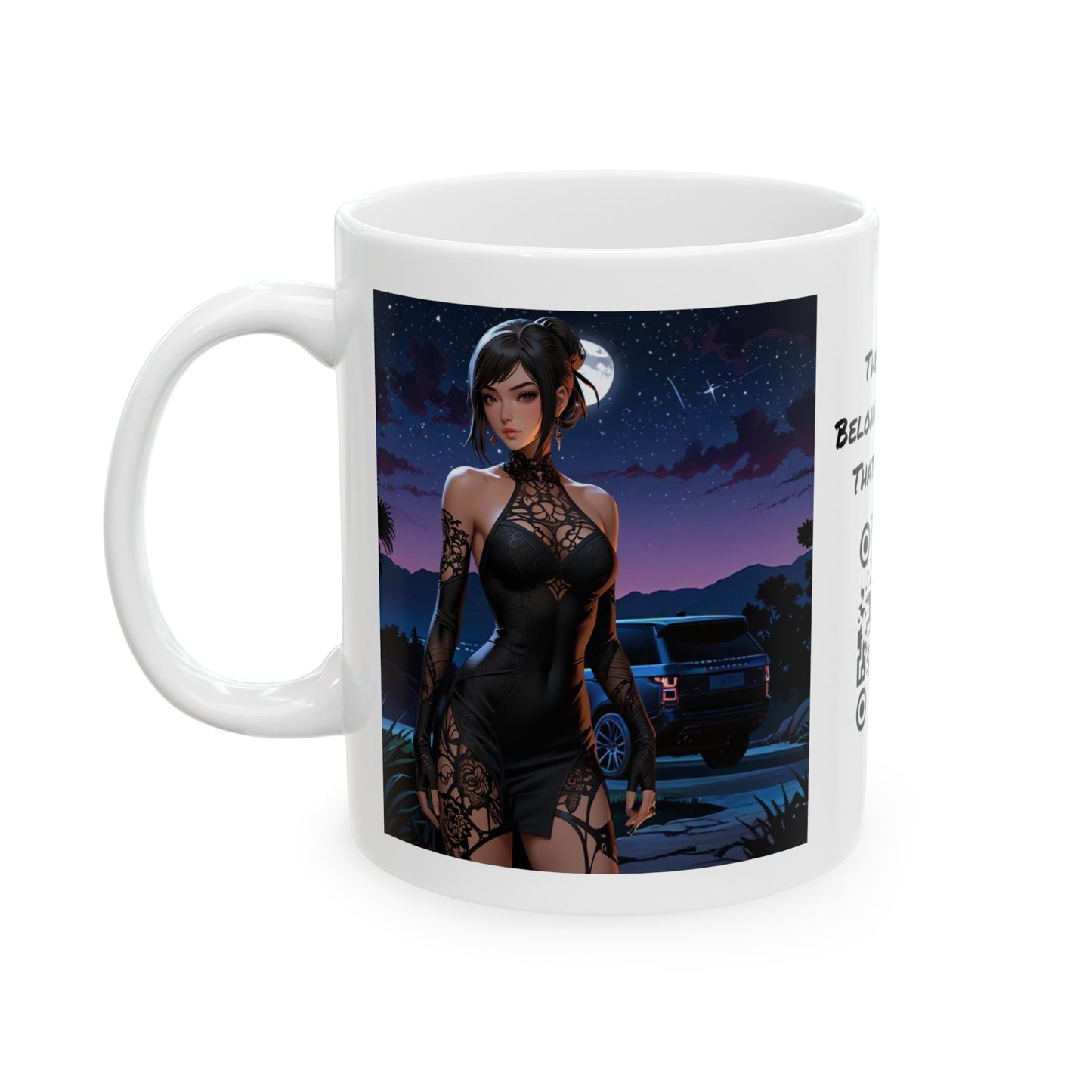 Elegance | HD Graphic | Little Black Dress | Coffee | Tea | Hot Chocolate | 11oz | White Mug