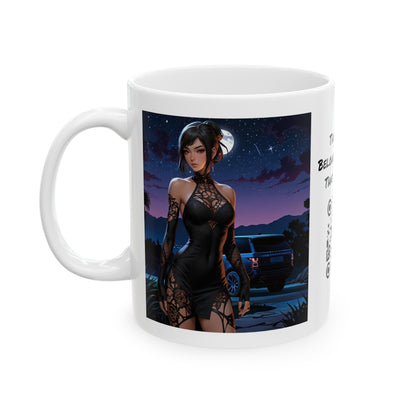 Elegance | HD Graphic | Little Black Dress | Coffee | Tea | Hot Chocolate | 11oz | White Mug