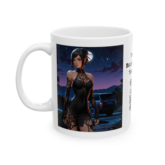 Elegance | HD Graphic | Little Black Dress | Coffee | Tea | Hot Chocolate | 11oz | White Mug
