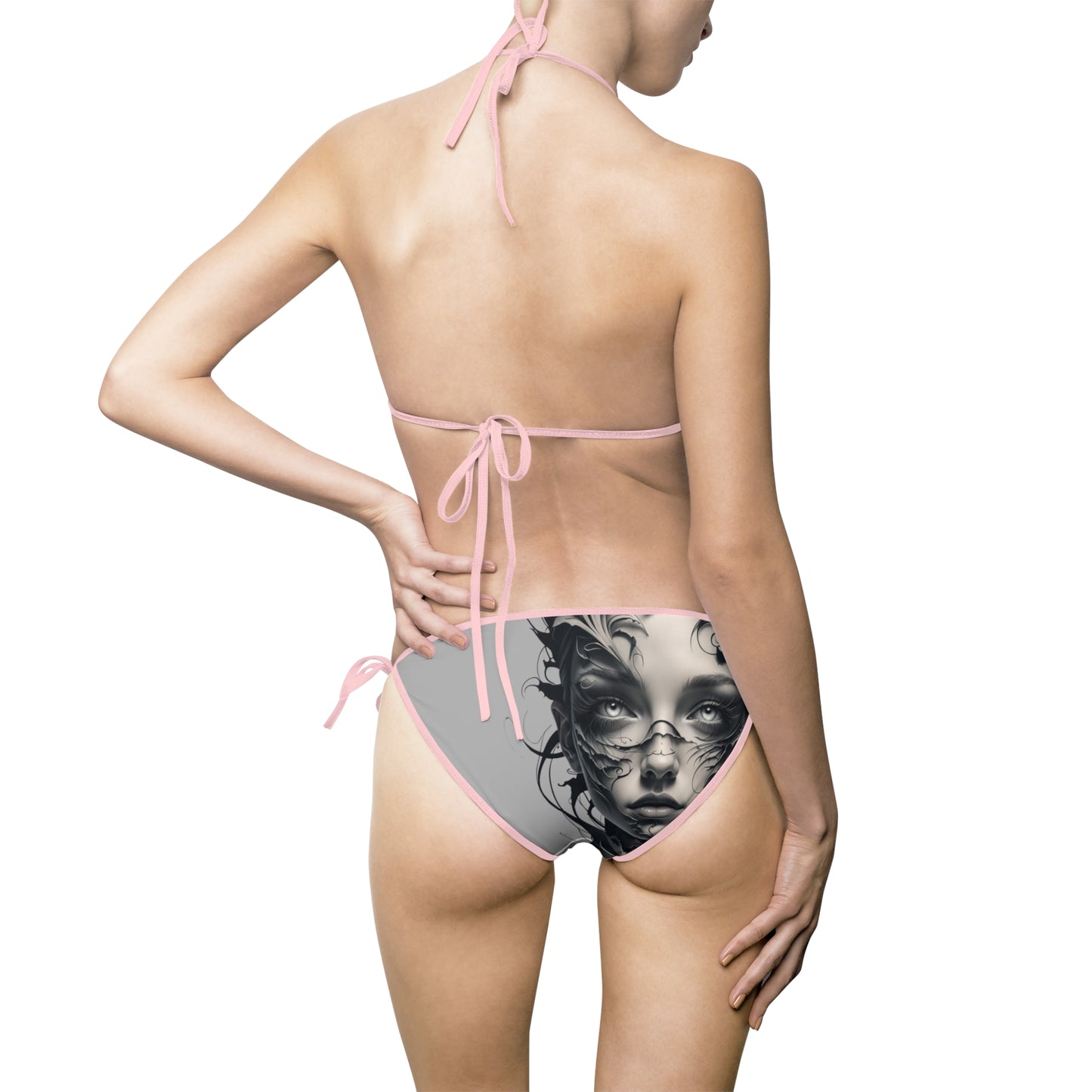 Artistic Woman's Bikini Swimsuit - Stylish Beachwear with Elegant Design for Summer Fun