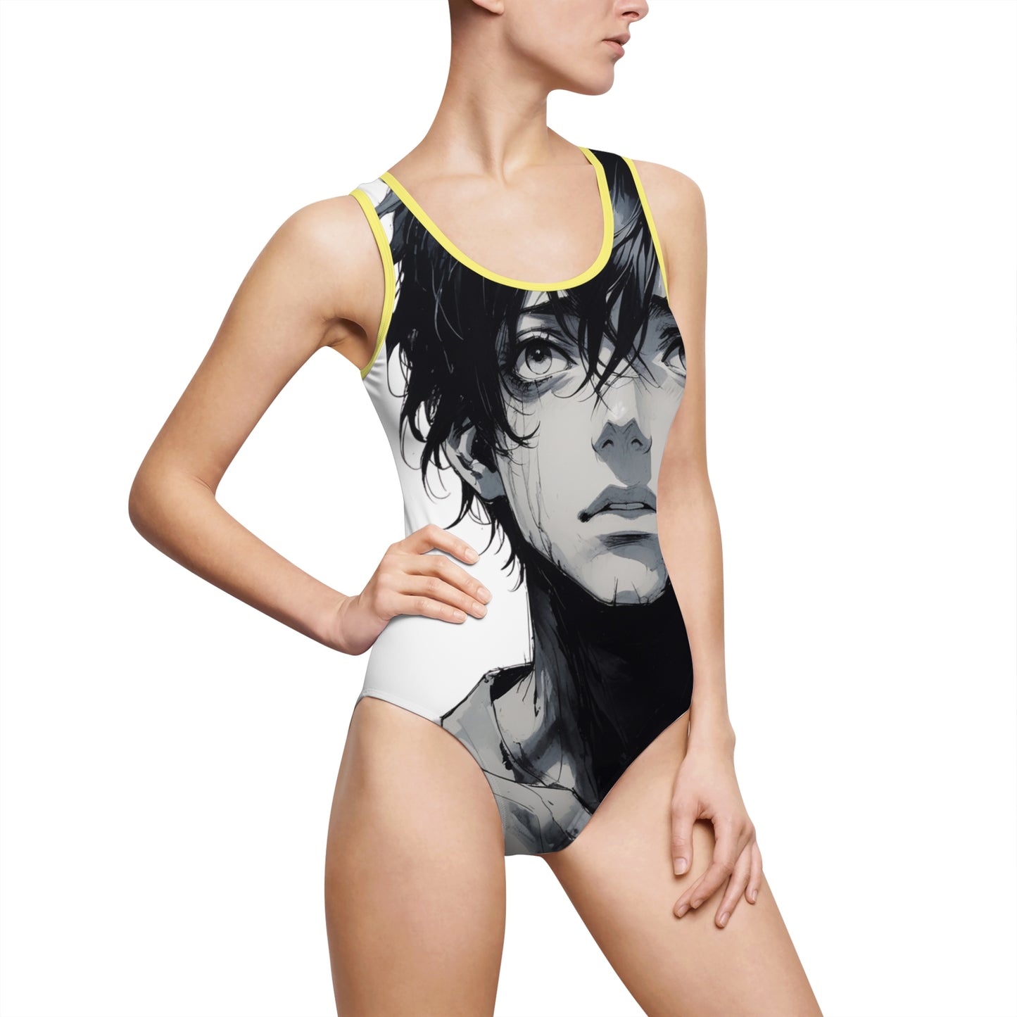 Artistic Women One-Piece Swimsuit - Bold Design for Beach Days