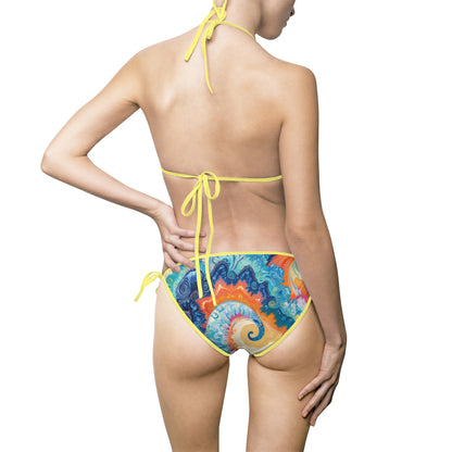 Colorful Swirl Women's Bikini Swimsuit - Perfect for Summer Beach Days
