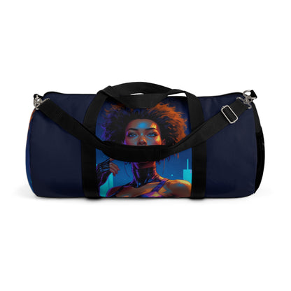 Artistic Duffel Bag with Afro Woman Design- Stylish Gym & Travel Tote for Fitness Lovers