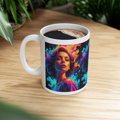 Holi Girl | HD Graphics | Festival of Colors | Vibrant | Coquette | Coffee | Tea | Hot Chocolate | 11oz | White Mug