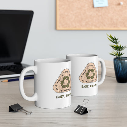 Recycle Tee | Enviormentalist Gift | Earth Day | Save The Planet | Conservationist | Mother Earth | Coffee | Tea | Hot Chocolate | Ceramic Mug | 11oz
