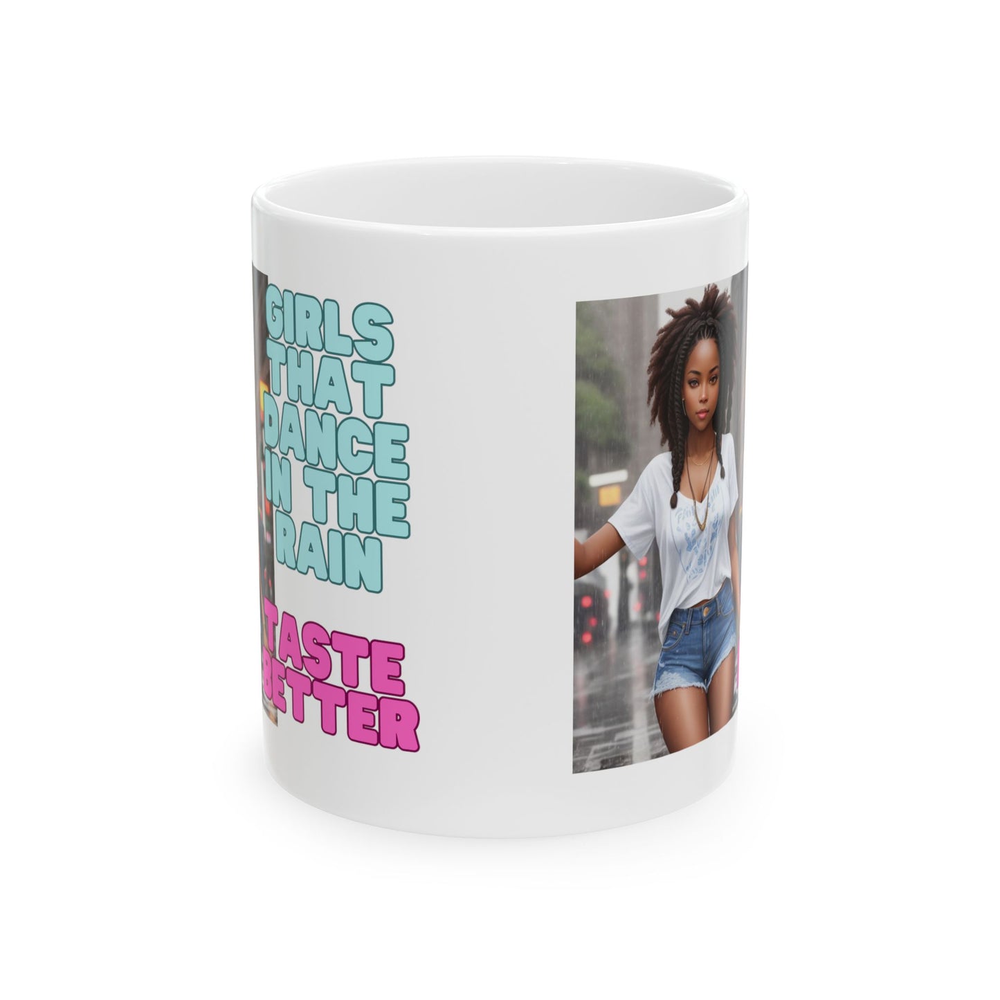 Rain Girl | Afrocentric | HD Graphic | Beautiful | Fantasy Girl | Nature Lovers | Coffee | Tea | Hot Chocolate | Ceramic Mug | 11oz