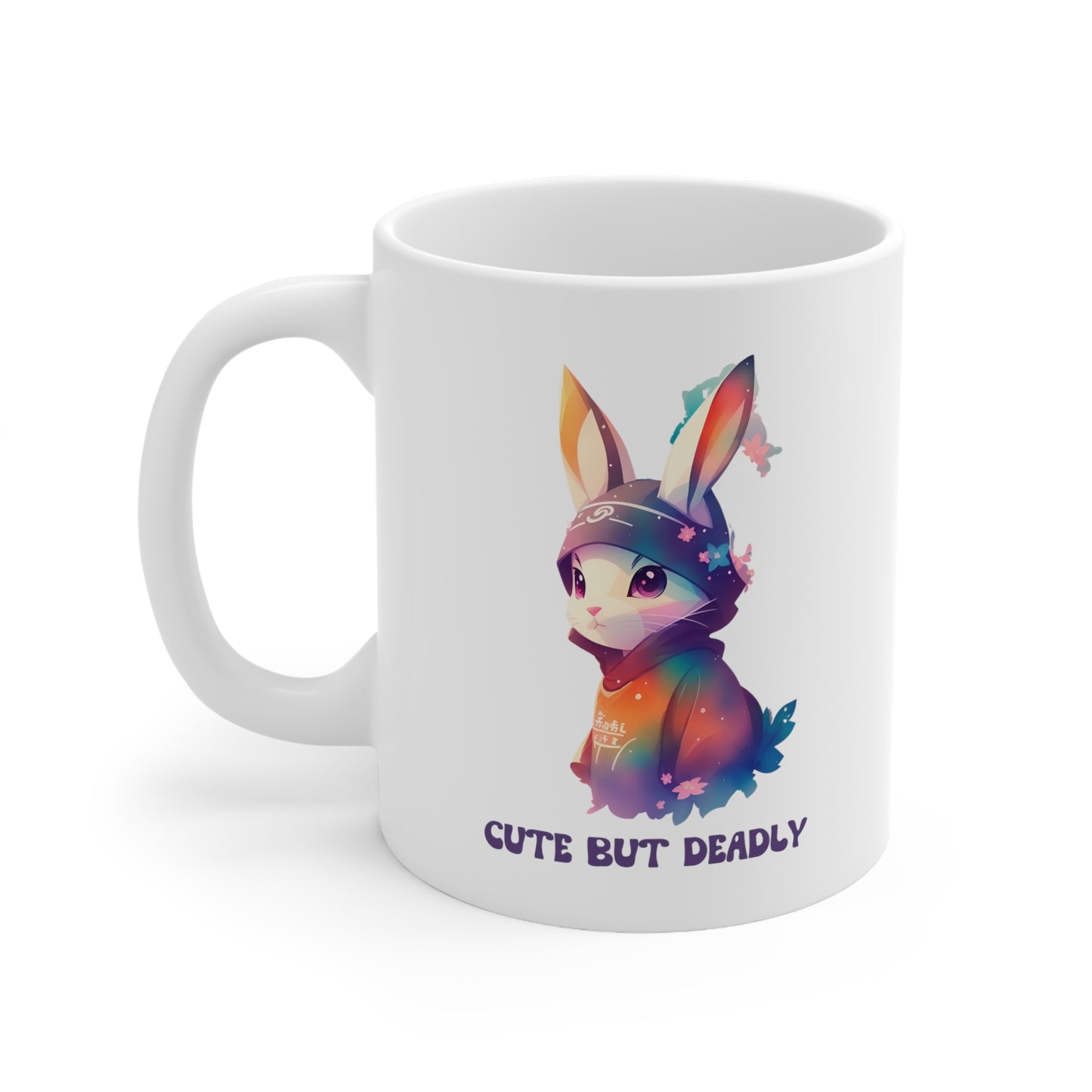 Cute But Deadly | Bunny Warrior | Cartoon | Rabbit | Usagi Yojimbo | Coffee | Tea | Hot Chocolate | Ceramic Mug | 11oz