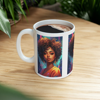 Yasmine Dreams | HD Graphic | Black Girl | Black Queens | Animated | Coffee | Tea | Hot Chocolate | Ceramic Mug | 11oz