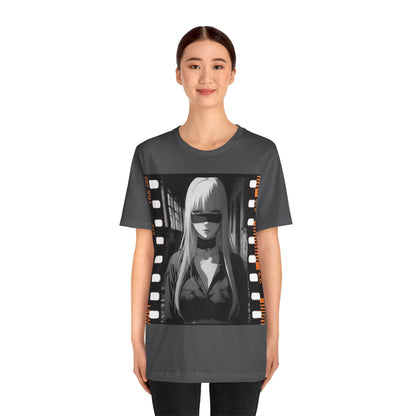 Vintage Style Unisex Jersey Tee with Edgy Filmstrip Design