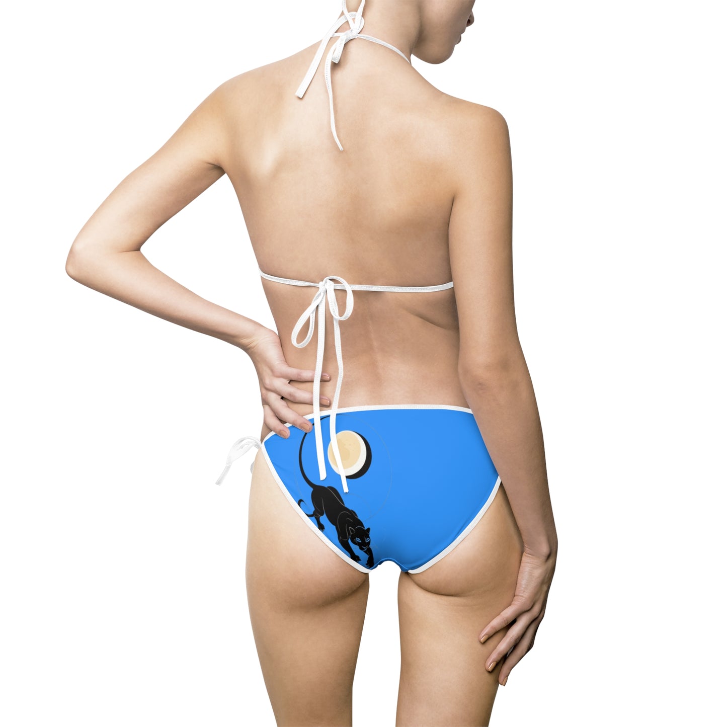 Moonlit Panther Women's Bikini Swimsuit - Blue Beachwear for Summer Fun