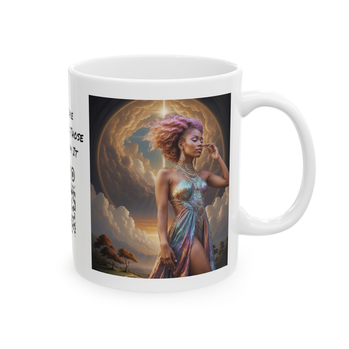 Morning Glory | HD Graphic | Black Woman | Goddess Vibes | Artistic | Coffee | Tea | Hot Chocolate | 11oz | White Mug