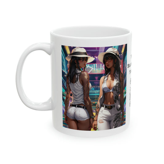 Girls Night Out | HD Graphic | Anime Style | Party | 2 Girls 1 Shirt | Coffee | Tea | Hot Chocolate | 11oz | White Mug
