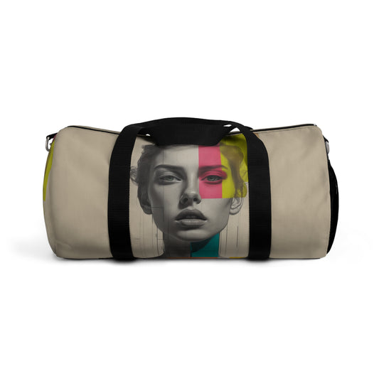 Chic Graphic Duffel Bag - Stylish Travel Companion with Bold Graphic Design