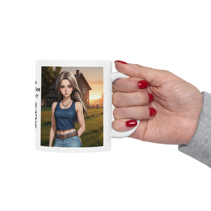 Country Girl | HD Graphic | Pretty Girl | Coffee | Tea | Hot Chocolate | 11oz | White Mug