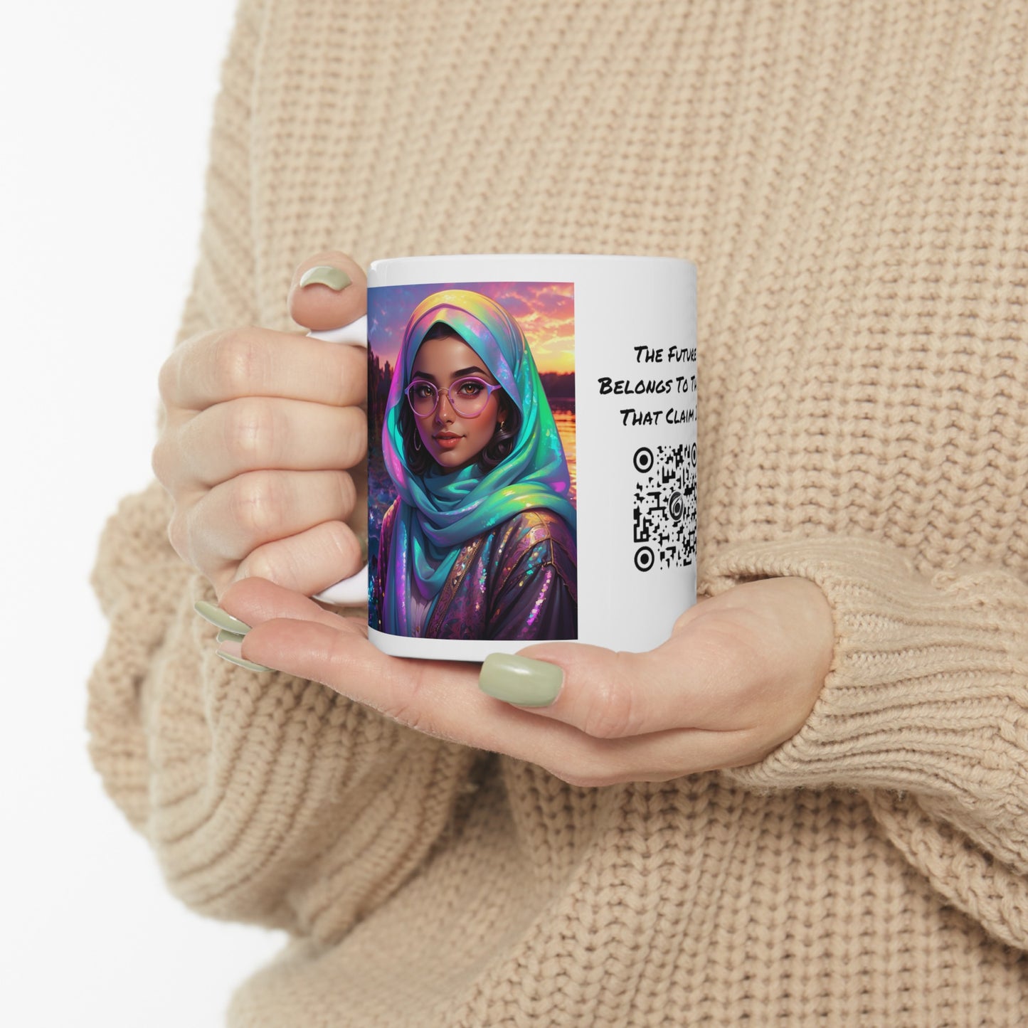 Uhkt Power | Muslima | Hijabi | Islam | Sister Power | Coffee | Tea | Hot Chocolate | 11oz | White Mug