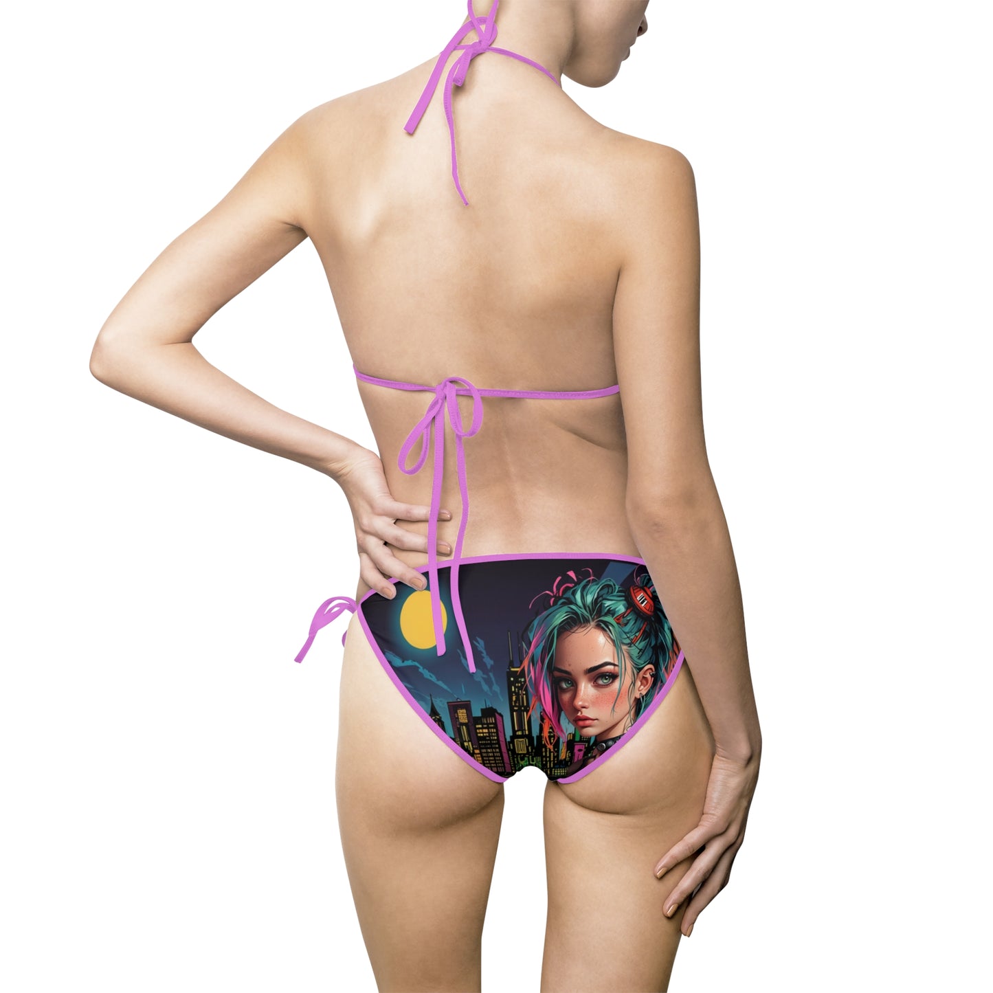 Stylish Women's Bikini Swimsuit - Vibrant Graphic Design for Beach & Pool