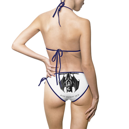 Gothic Bat Print Women's Bikini Swimsuit - Perfect for Beach and Pool Parties