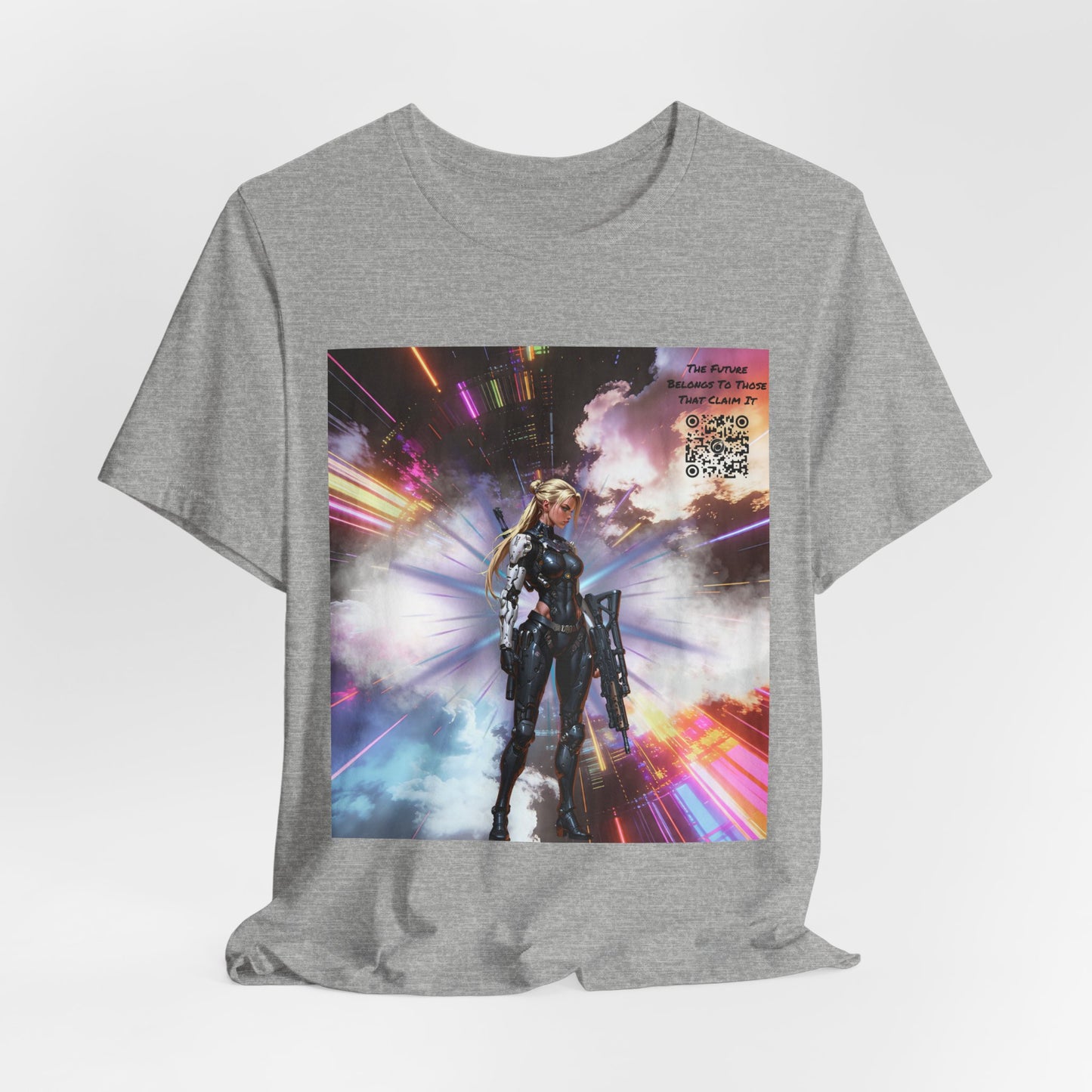 Sci‑Fi Warrior Graphic Tee — Futuristic Anime Battle Design