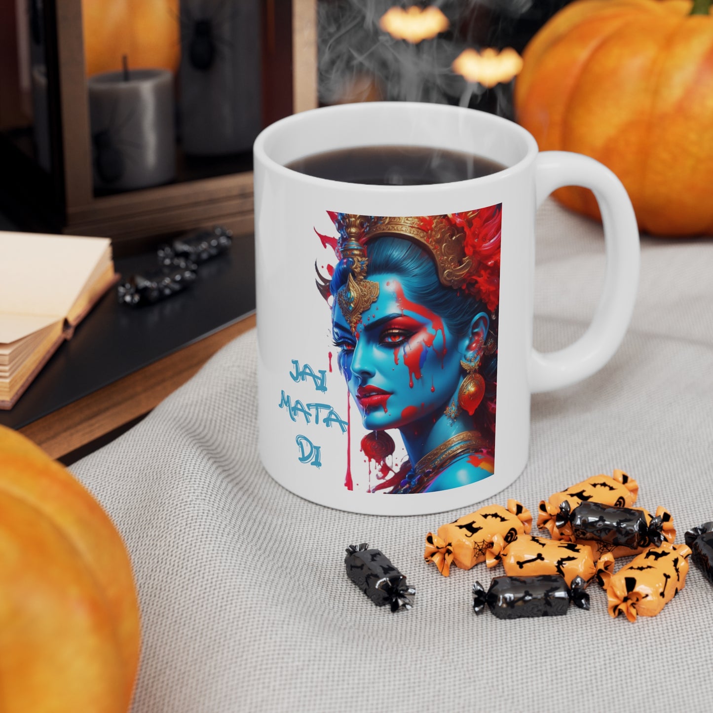 Maa Kali Mug | Jai Mata Di | Hindu Gift | The Black Mother | Spiritual | Coffee | Tea | Hot Chocolate | Goddess | Victory To The Mother Goddess | Ceramic Mug |11oz