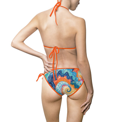 Colorful Swirl Women's Bikini Swimsuit - Perfect for Summer Beach Days