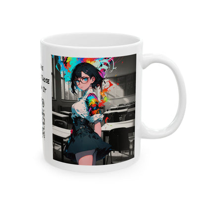 Back 2 Schoolgirl  | Anime | Mixed Medium | Coffee |  Tea |  Hot Chocolate | 11oz