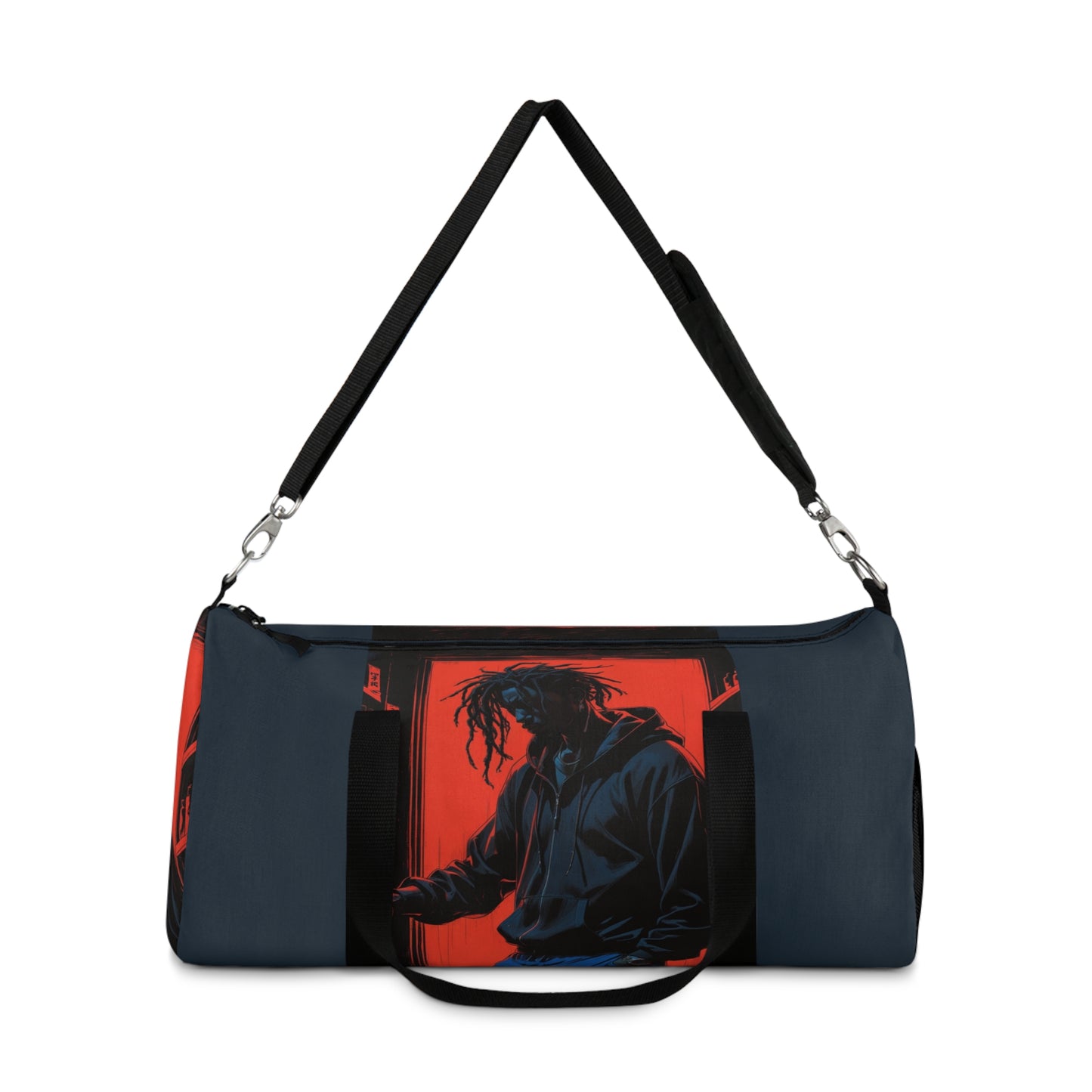 Urban Style Duffel Bag with Bold Graphic Design