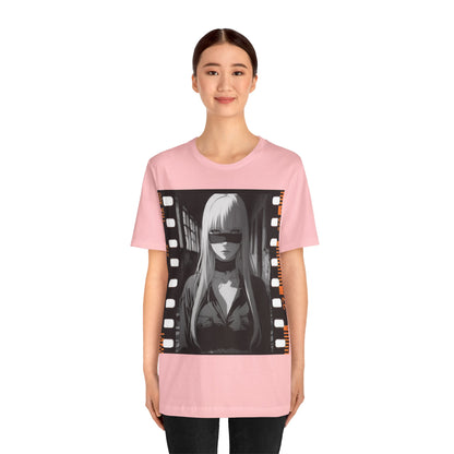 Vintage Style Unisex Jersey Tee with Edgy Filmstrip Design